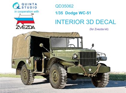 1:35 Dodge WC-51 3D-Printed & coloured Interior on decal paper (Zvezda)