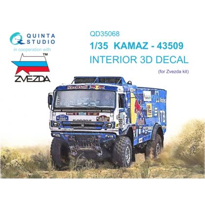 1:35 KAMAZ-43509 3D-Printed & coloured Interior on decal paper (Zvezda)