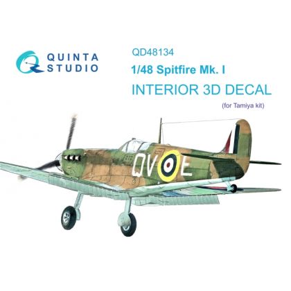 1:48 Spitfire Mk.I 3D-Printed & coloured Interior on decal paper (Tamiya)