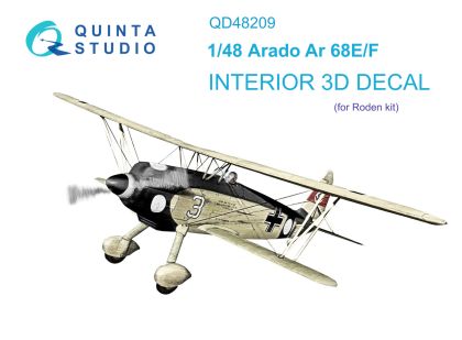 1:48 Arado Ar 68 E/F 3D-Printed & coloured Interior on decal paper (Roden)