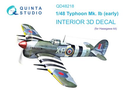 1:48 Hawker Typhoon Mk.1b early 3D-Printed & coloured Interior on decal paper (Hasegawa)