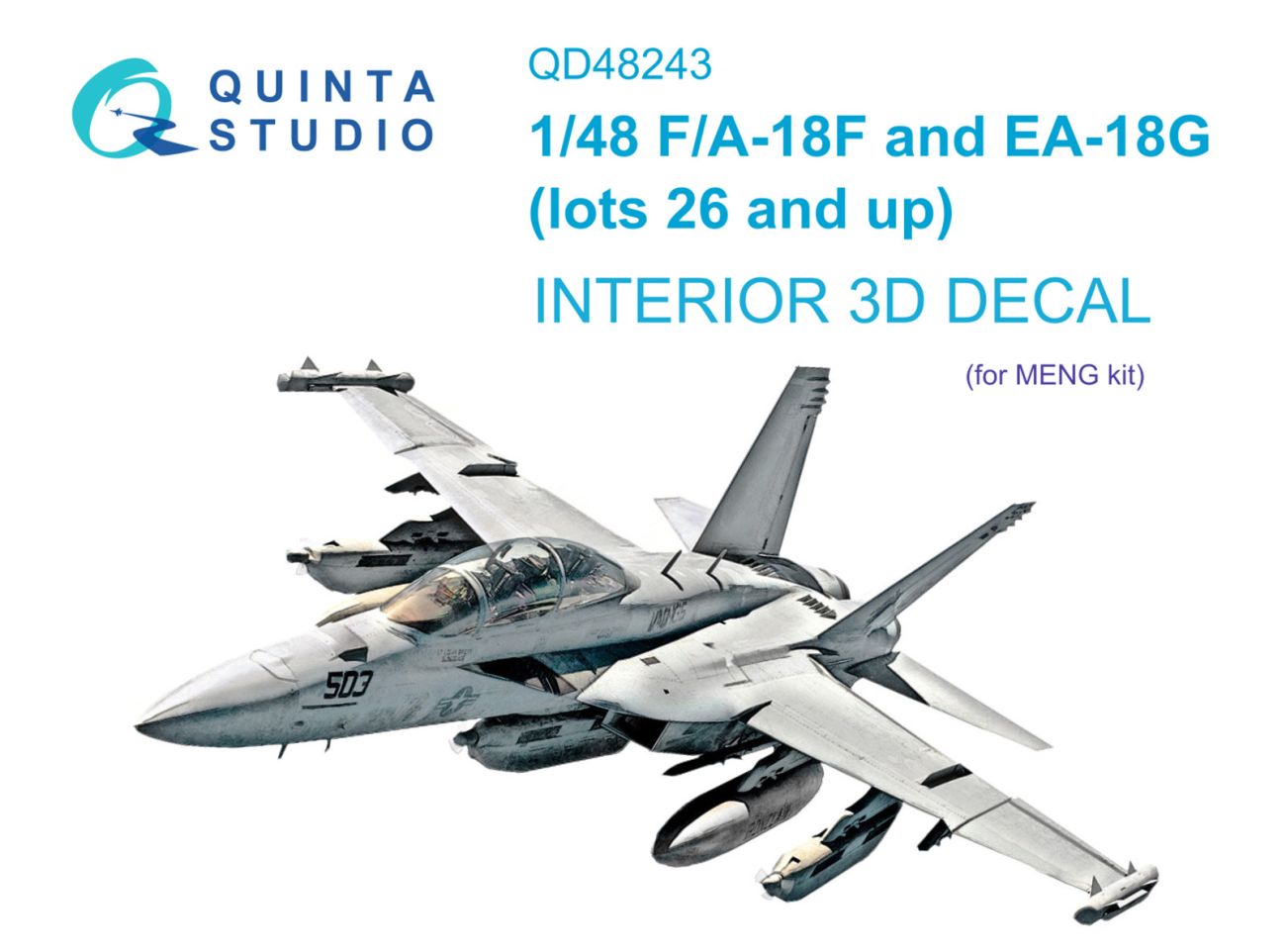 1:48 F/A-18F late / EA-18G 3D-Printed & coloured Interior on decal paper (Meng)