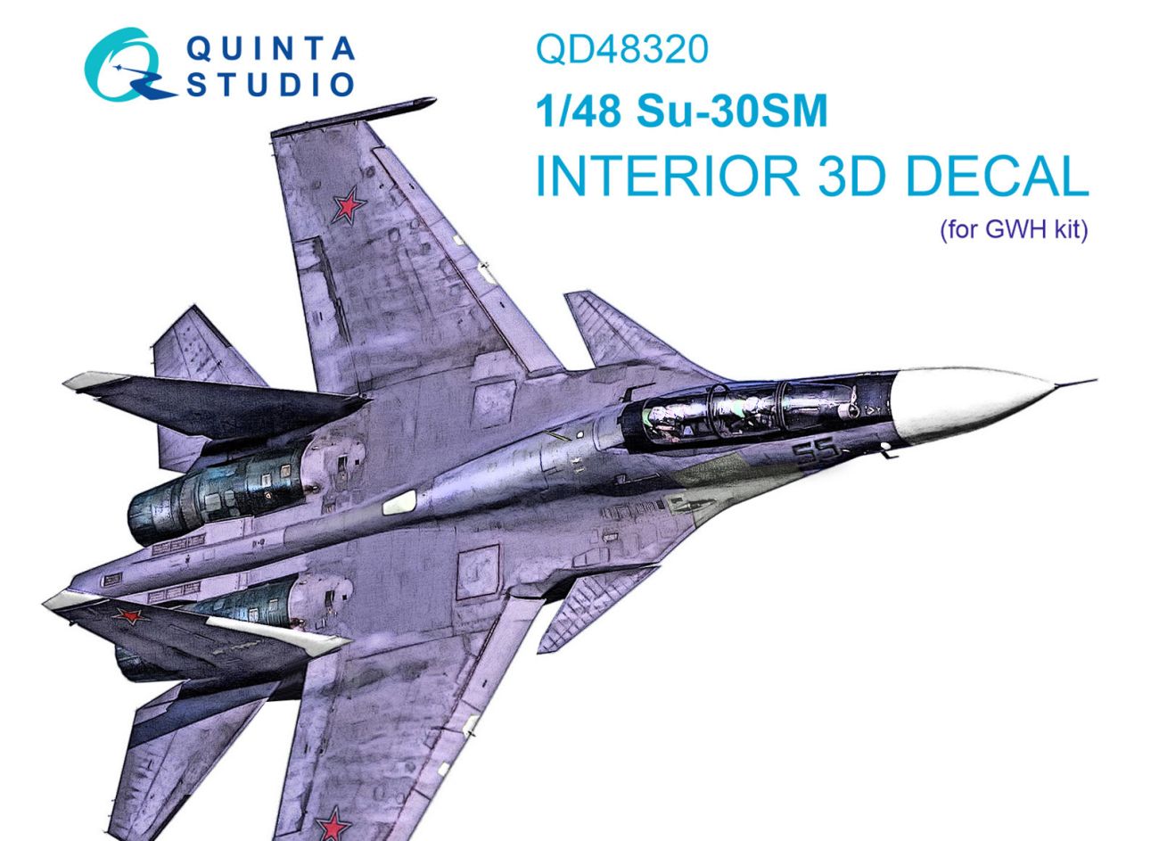 1:48 Su-30SM 3D-Printed & coloured Interior on decal paper (GWH)