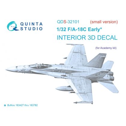 1:32 F/A-18C Early 3D-Printed & coloured Interior on decal paper (Academy) (Small version)