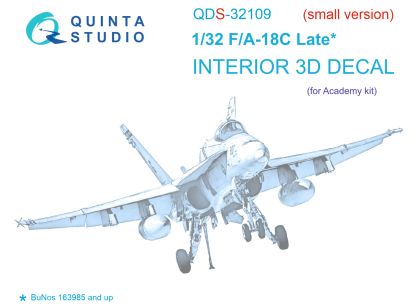 1:32 F/A-18C Late 3D-Printed & coloured Interior on decal paper (Academy) (Small version)