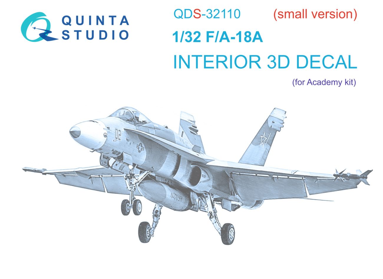 1:32 F/A-18A 3D-Printed & coloured Interior on decal paper (Academy) (Small version)