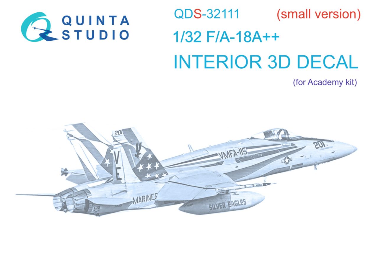 1:32 F/A-18A++ 3D-Printed & coloured Interior on decal paper (Academy) (Small version)