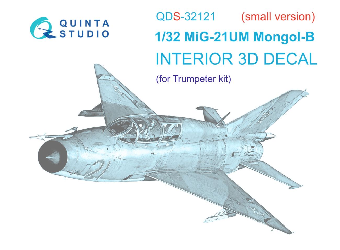 1:32 MiG-21UM 3D-Printed & coloured Interior on decal paper (Trumpeter) (Small version)