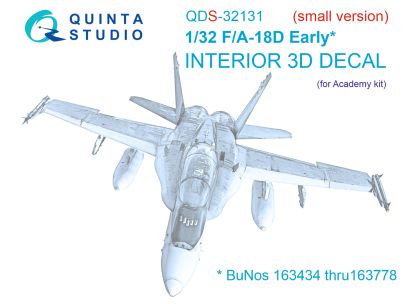 1:32 F/A-18D Early 3D-Printed & coloured Interior on decal paper (Academy) (Small version)