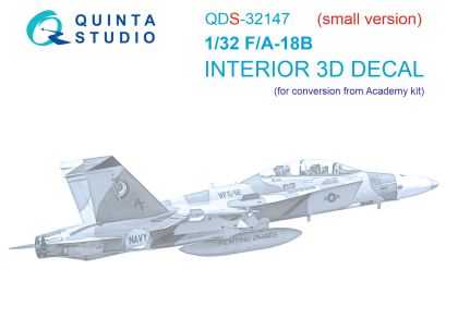 1:32 F/A-18B Early 3D-Printed & coloured Interior on decal paper (Academy) (Small version)