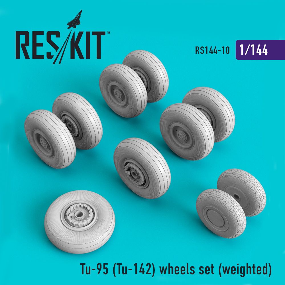 1:144 Tupolev Tu-95 (Tu-142) wheels set (weighted)