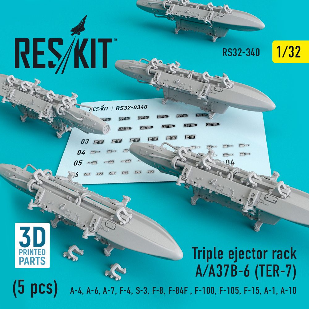 1:32 Triple Ejector Rack A/A37B-6 (TER-7) (5 pcs) (A-4, A-6, A-7, McDonnell F-4, S-3,F-8, F-84F, F-100, F-105, F-15, A-1, A-10)