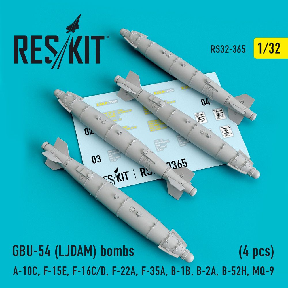 1:32 GBU-54 (LJDAM) bombs (4 pcs) (A-10C, F-15E, F-16C/D, F-22A, F-35A, Rockwell B-1B, B-2A, B-52H, MQ-9)
