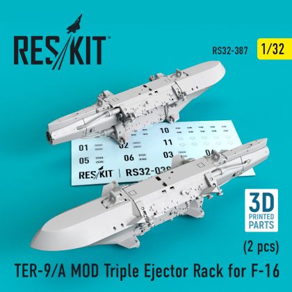 1:32 TER-9/A MOD Triple Ejector Rack for F-16 (2 pcs) (3D Printing)