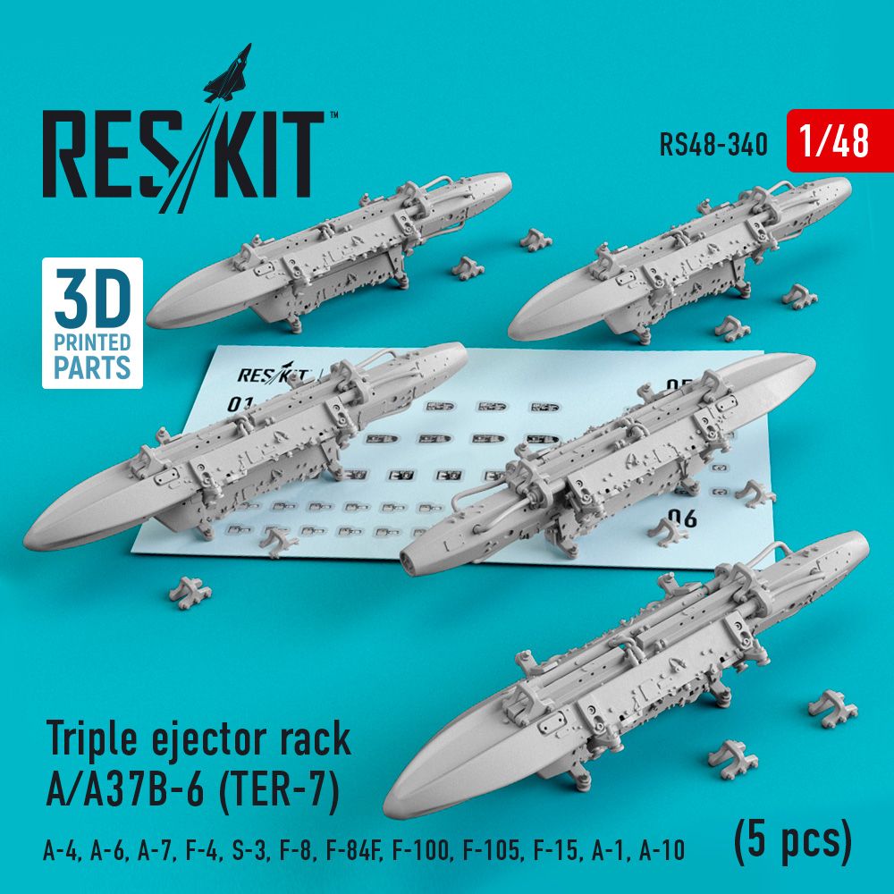 1:48 Triple ejector rack A/A37B-6 (TER-7) (5 pcs) (A-4, A-6, A-7, F-4, S-3, F-8, F-84F, F-100, F-105, F-15, A-1, A-10)