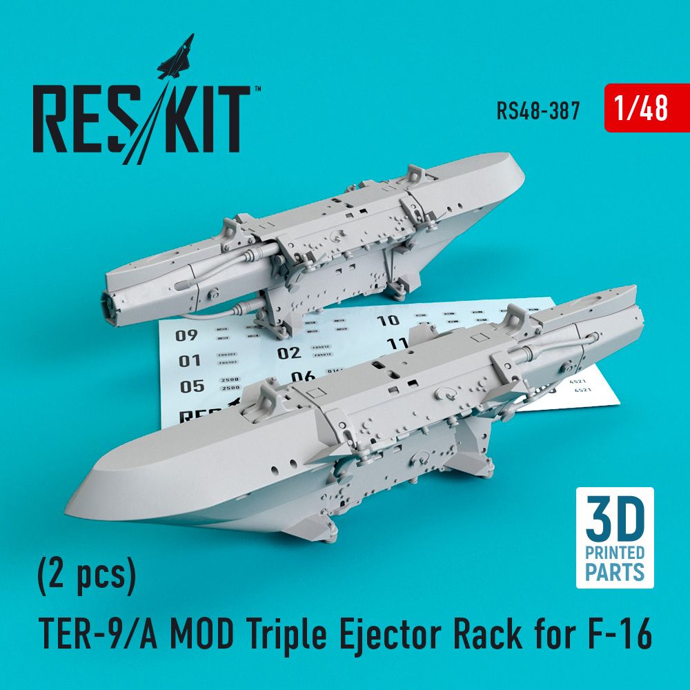 1:48 TER-9/A MOD Triple Ejector Rack for F-16 (2 pcs) (3D Printing)