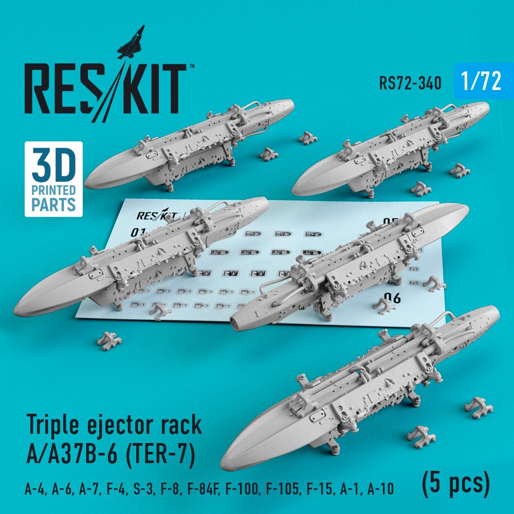 1:72 Triple ejector rack A/A37B-6 (TER-7) (5 pcs) (A-4, A-6, A-7, F-4, S-3,F-8, F-84F, F-100, F-105, F-15, A-1, A-10)