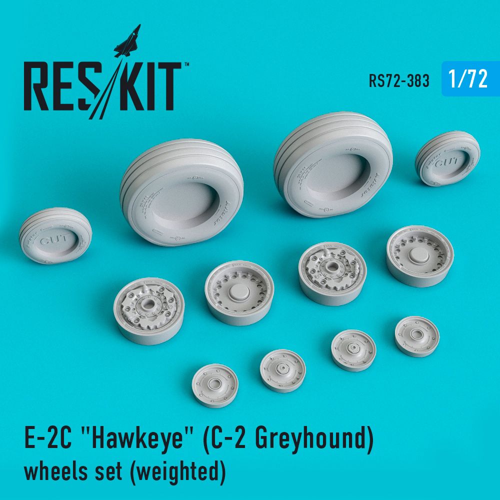 1:72 Grumman E-2C Hawkeye (C-2 Greyhound) wheels set (weighted)