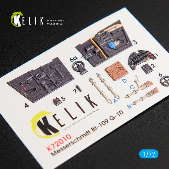 1:72 BF109-10G INTERIOR 3D DECALS FOR FINE MOLDS KIT