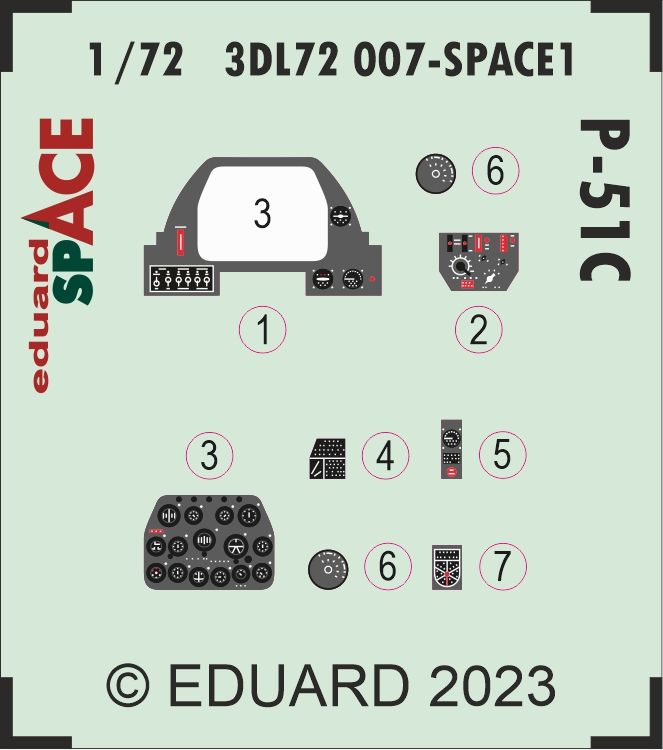 1:72 North-American P-51C Mustang SPACE set