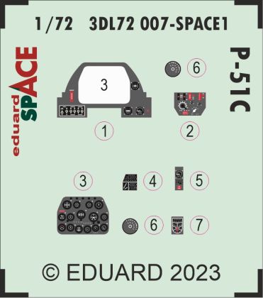 1:72 North-American P-51C Mustang SPACE set