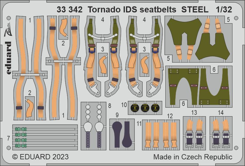 1:32 Panavia Tornado IDS seatbelts STEEL