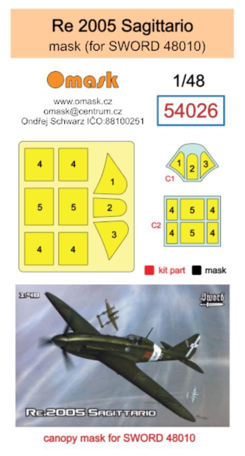 1:48 Re 2005 Sagittario mask (for Sword 48010)