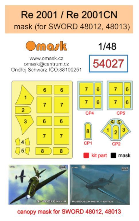1:48 Re 2001 / Re 2001CN mask (for Sword 48012, 48013)