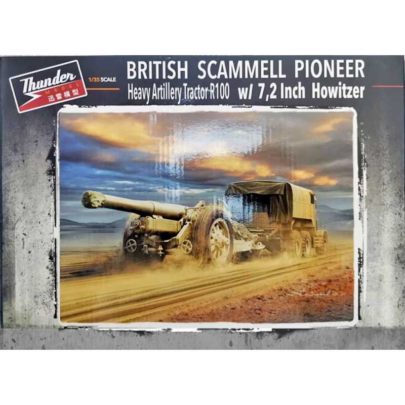 1:35 British Scammell Pioneer Heavy Artillery Tractor R100 with 7.2 Inch Howitzer