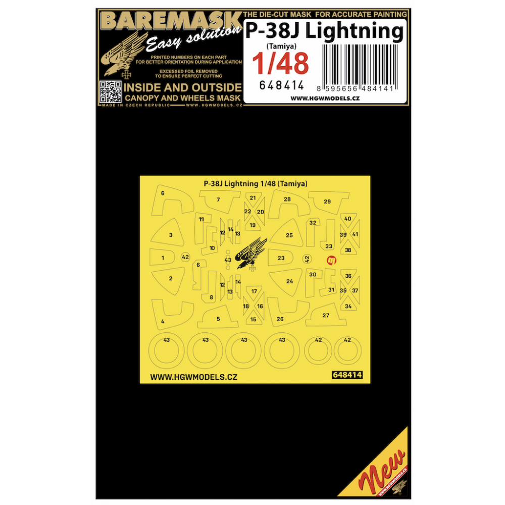 1:48 P-38J LIGHTNING - MASKS