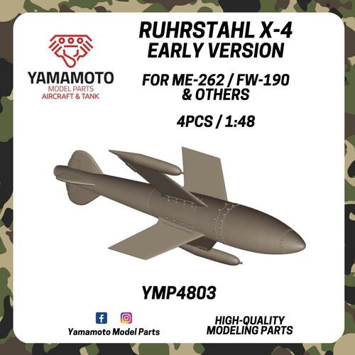 1:48 Ruhrstahl X-4 Early For ME-262 / FW-190 & Others 4 pcs.