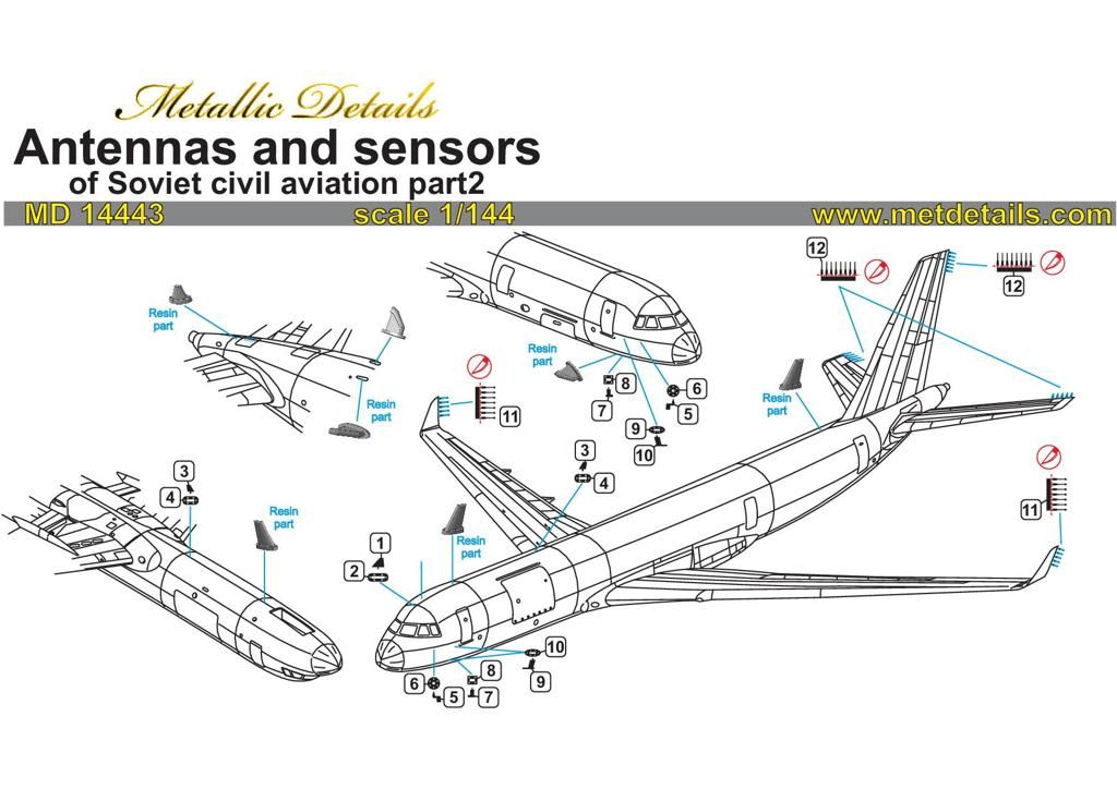 1:144 Antennas and sensors of Soviet civil aviation part 2