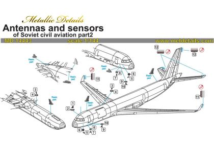 1:144 Antennas and sensors of Soviet civil aviation part 2