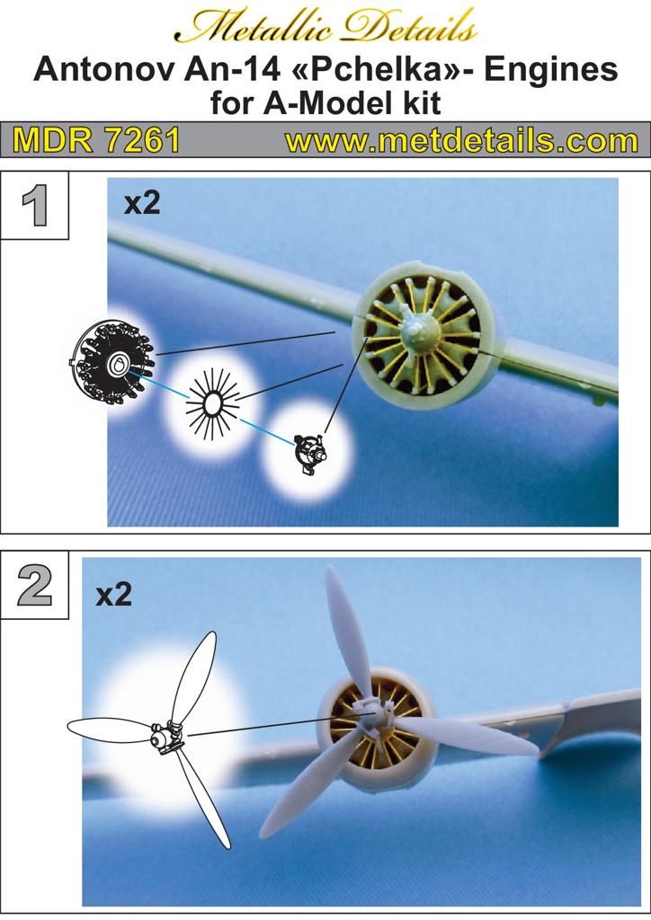 1:72 Antonov An-14 Pchelka engines