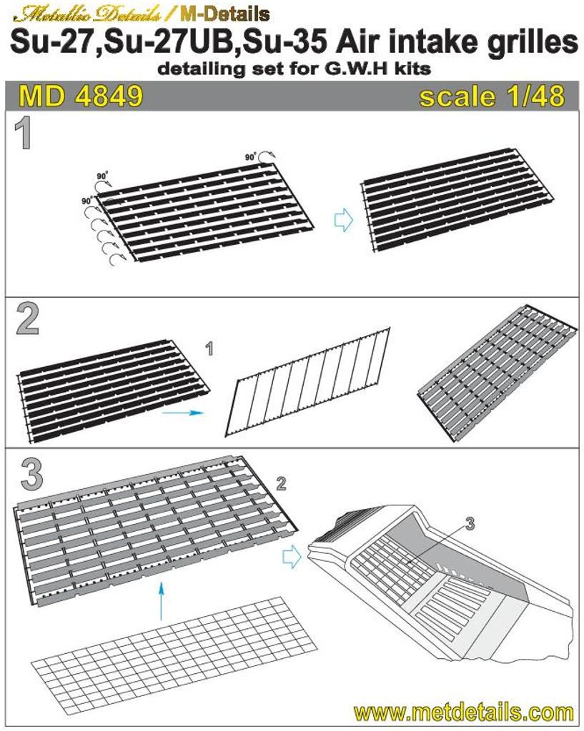 1:48 Sukhoi Su-27/Su-27UB/Su-35 air intake grilles