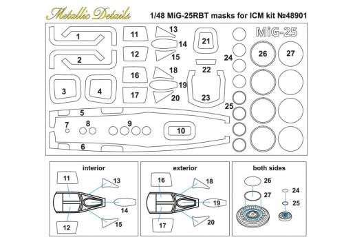 1:48 Mikoyan MiG-25RBT Masks