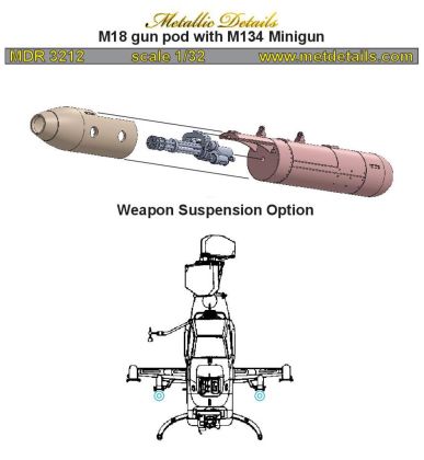 1:32 M18 gun pod with M134 Minigun