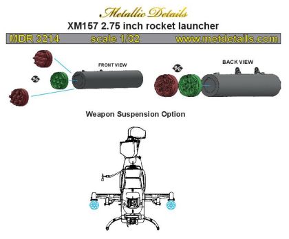 1:32 XM157 2.75 inch rocket launcher 2 pcs