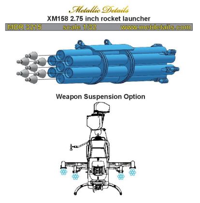 1:32 XM158 2.75 inch rocket launcher 2 pcs