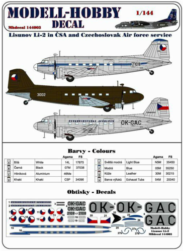 1:144 Lisunov Li-2 in ČSA & Czechoslovak Air Force service