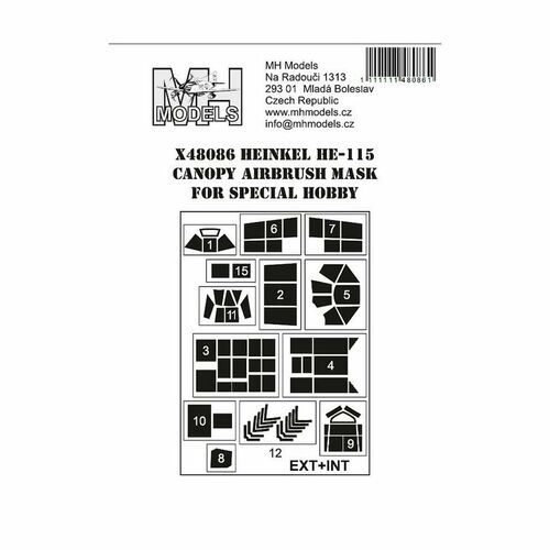 1:48 Heinkel He-115 canopy airbrush mask