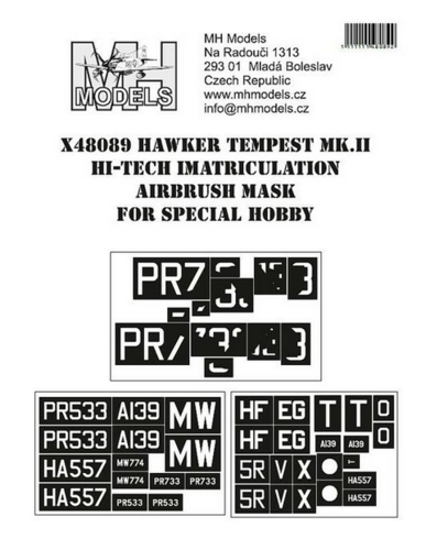 1:48 Hawker Tempest Mk.II Hi-Tech imatriculation