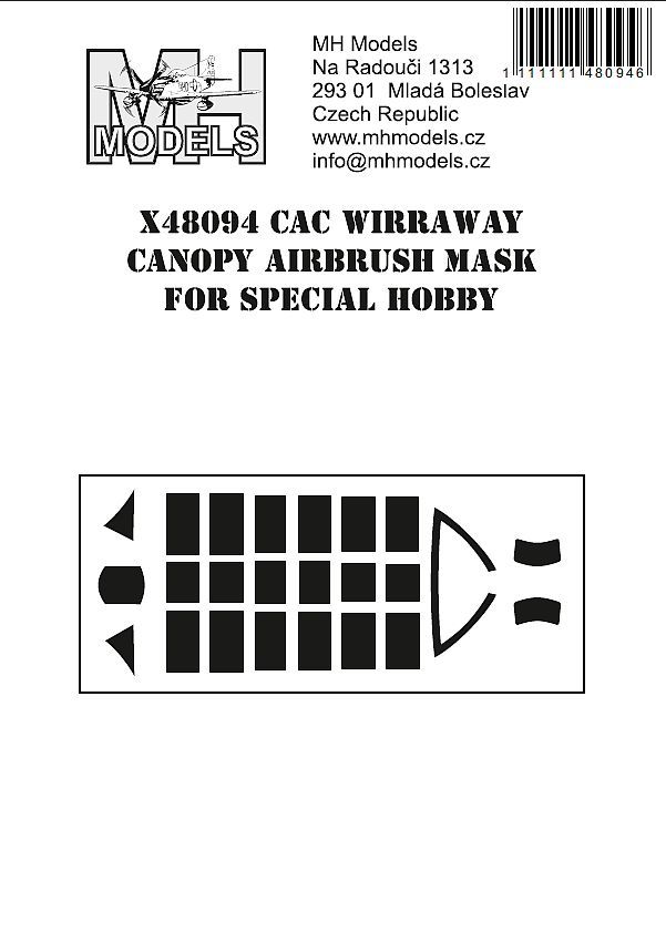 1:48 CAC Wirraway Canopy airbrush mask