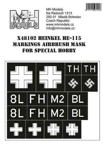 1:48 Heinkel He-115 Markings airbrush mask