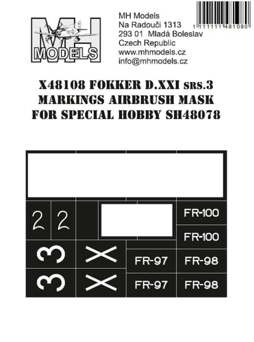 1:48 Fokker D.XXI srs.3 Markings