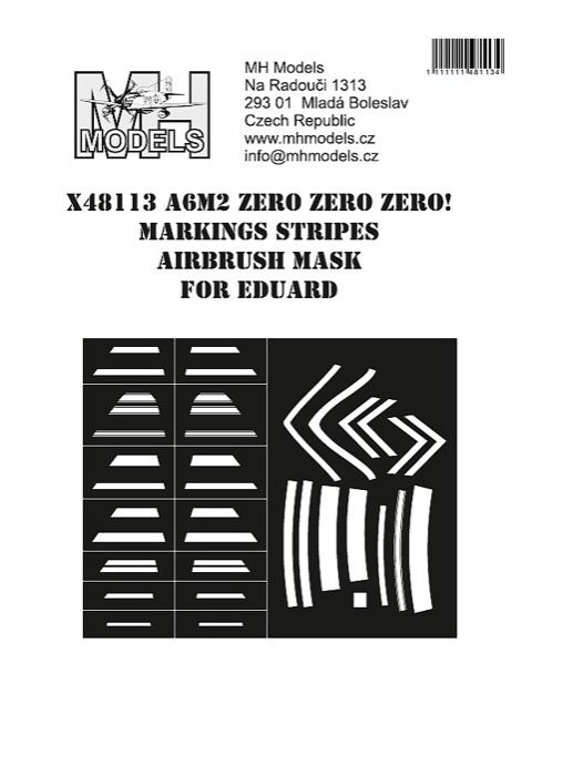 1:48 A6M2 Zero Zero Zero! Markings stripes airbrush mask