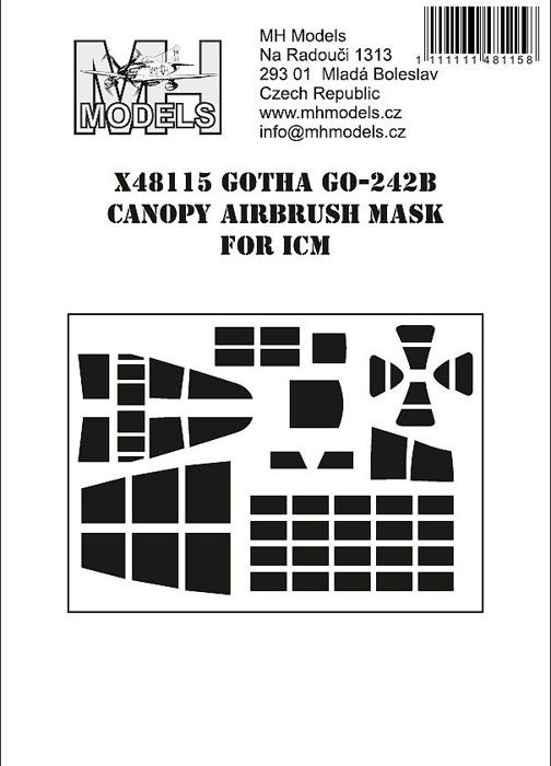 1:48 Gotha Go-242B canopy airbrush mask