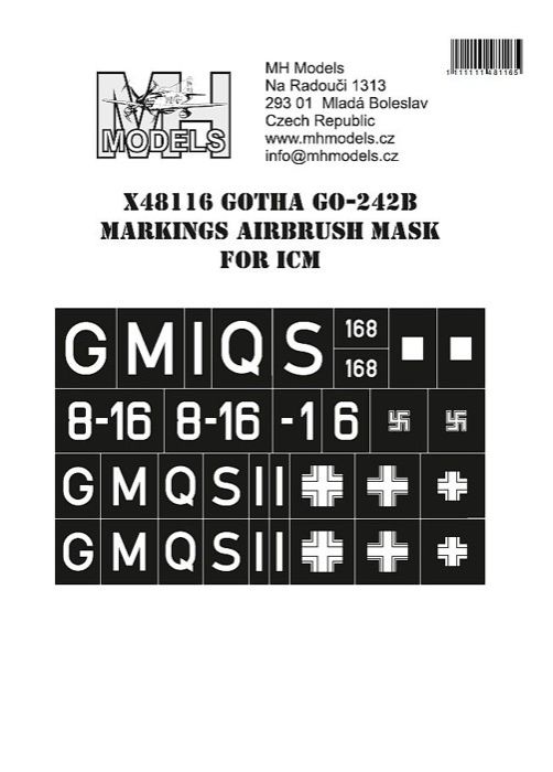 1:48 Gotha Go-242B Markings airbrush mask