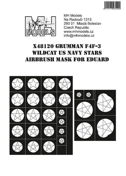 1:48 Grumman F4F-3 Wildcat US Navy stars airbrush mask