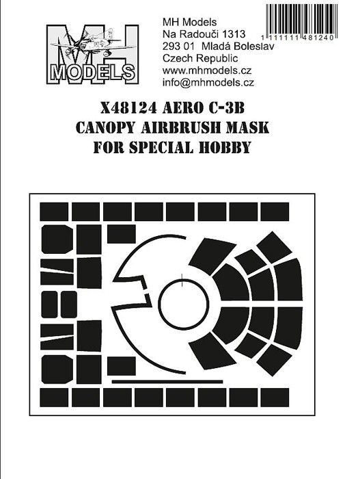 1:48 Aero C-3B canopy airbrush mask